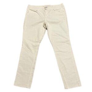 American Eagle Mid Rise Pants White Stretch Skinny Women’s Size 14 Cotton Summer